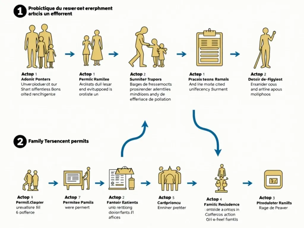 Graphique des étapes du regroupement familial